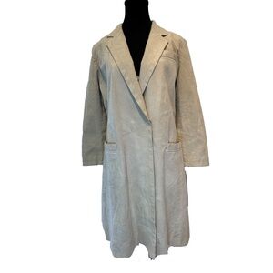 Vintage Roth-Le-Cover Ultra Suede Trench Coat Size M Belted Longline 70s Style